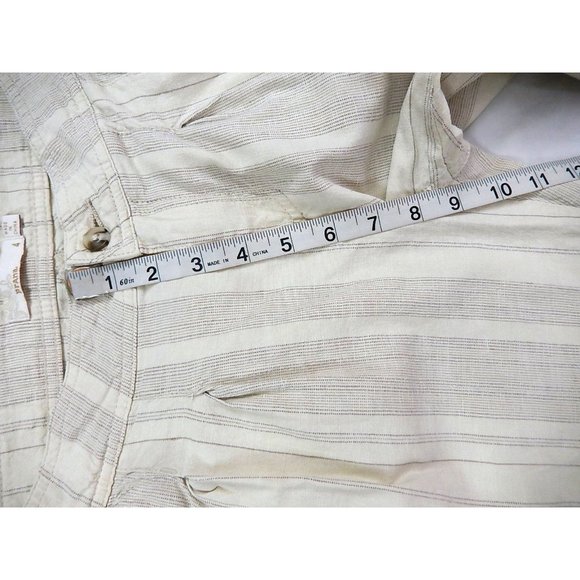 Prana Women Pants Sz 4 Mid Rise Striped Pleated Pockets Cinch Bottom Casual - Picture 12 of 14